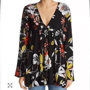 Free People Black Floral Mini Dress